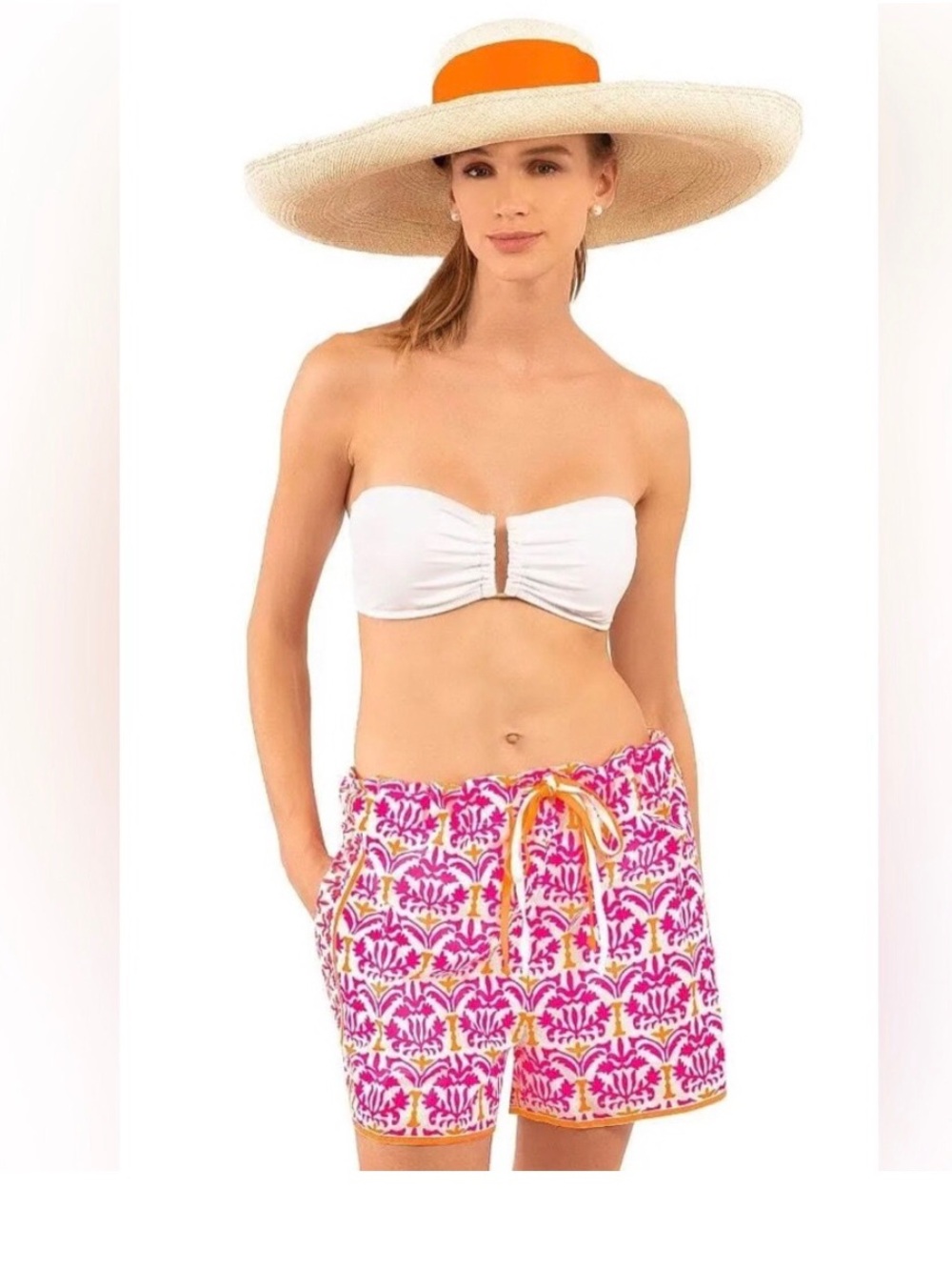 Gretchen Scott Designs East India Print Cotton Beach Shorts, SzS, NWT